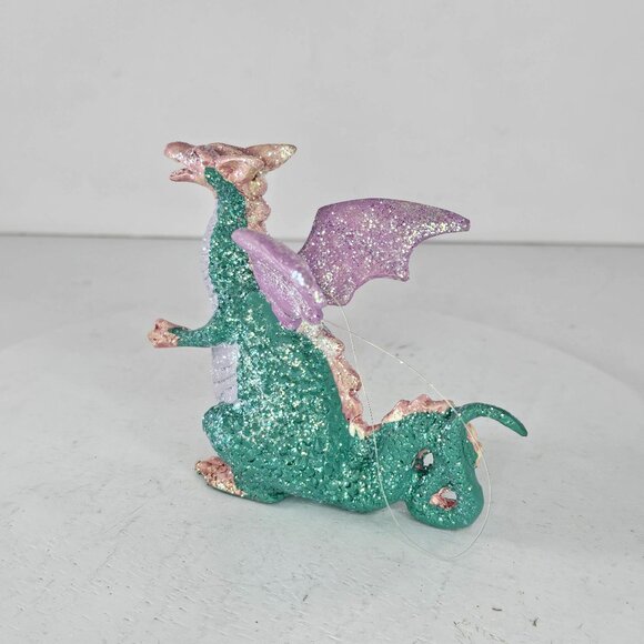 Vintage Silvestri Mythical Glitter Dragon Ornament Paper Mache - Picture 4 of 8